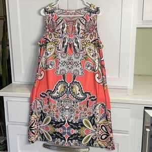 Unique Haani Floral Sleeveless Dress - Pink, white, Navy and Yellow